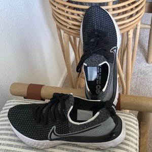 Nike running shoes, black and white, size 7